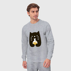Костюм хлопковый мужской Котик - Химик, цвет: меланж — фото 2