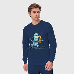 Костюм хлопковый мужской Little Bender, цвет: тёмно-синий — фото 2
