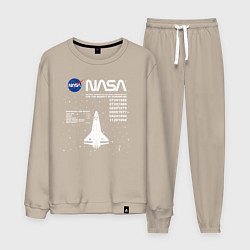 Костюм хлопковый мужской Nasa ракета, цвет: миндальный