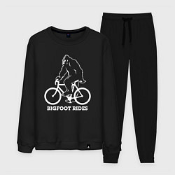 Костюм хлопковый мужской Бигфут на велосипеде, цвет: черный