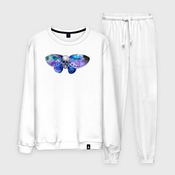 Костюм хлопковый мужской Череп - бабочка, цвет: белый