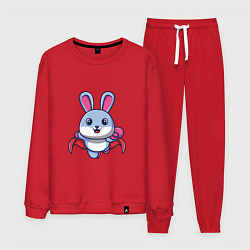 Костюм хлопковый мужской Супер кролик, цвет: красный