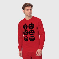 Костюм хлопковый мужской Scare pumpkins, цвет: красный — фото 2