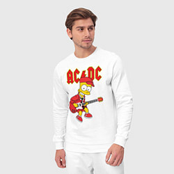 Костюм хлопковый мужской AC DC Барт Симпсон, цвет: белый — фото 2