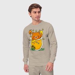Костюм хлопковый мужской Медвежонок в баночке меда, цвет: миндальный — фото 2