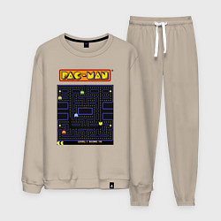 Костюм хлопковый мужской Pac-Man на ZX-Spectrum, цвет: миндальный