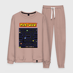 Костюм хлопковый мужской Pac-Man на ZX-Spectrum, цвет: пыльно-розовый