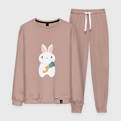 Костюм хлопковый мужской Carrot rabbit, цвет: пыльно-розовый