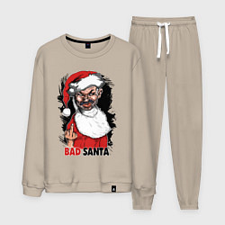 Костюм хлопковый мужской Bad Santa, fuck you, цвет: миндальный