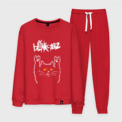 Костюм хлопковый мужской Blink 182 rock cat, цвет: красный
