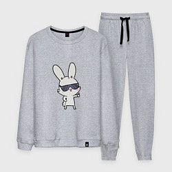 Костюм хлопковый мужской Cool rabbit, цвет: меланж