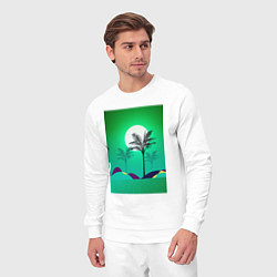Костюм хлопковый мужской Palms space, цвет: белый — фото 2