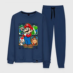 Костюм хлопковый мужской Супер Марио, цвет: тёмно-синий