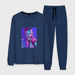 Костюм хлопковый мужской Purple Conor, цвет: тёмно-синий