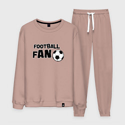 Костюм хлопковый мужской Фанат футбола надпись, цвет: пыльно-розовый