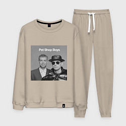 Костюм хлопковый мужской Pet shop boys, цвет: миндальный
