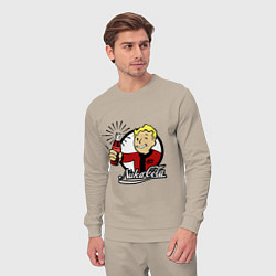 Костюм хлопковый мужской Vault boy - nuka cola, цвет: миндальный — фото 2