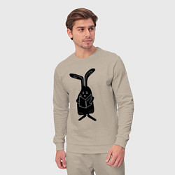 Костюм хлопковый мужской Кролик пишет список дел, цвет: миндальный — фото 2