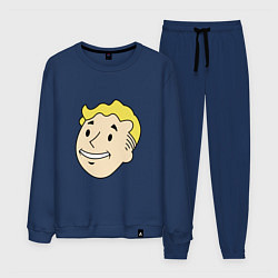 Костюм хлопковый мужской Vault boy head, цвет: тёмно-синий