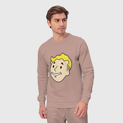 Костюм хлопковый мужской Vault boy head, цвет: пыльно-розовый — фото 2