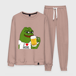 Костюм хлопковый мужской Drink Pepe, цвет: пыльно-розовый