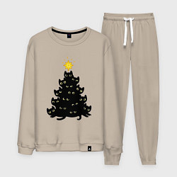 Костюм хлопковый мужской Котоёлка, цвет: миндальный