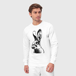 Костюм хлопковый мужской Wild rabbit, цвет: белый — фото 2