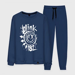 Костюм хлопковый мужской Blink 182 logo, цвет: тёмно-синий