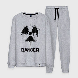 Костюм хлопковый мужской Danger radiation symbol, цвет: меланж