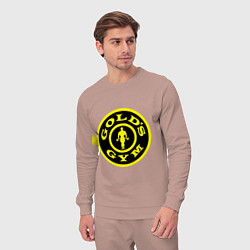 Костюм хлопковый мужской Golds GYM, цвет: пыльно-розовый — фото 2