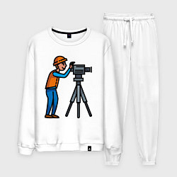 Костюм хлопковый мужской Оператор, цвет: белый