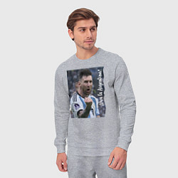 Костюм хлопковый мужской Viva la Argentina - Lionel Messi - world champion, цвет: меланж — фото 2