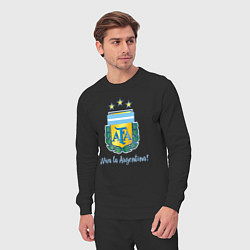 Костюм хлопковый мужской Эмблема федерации футбола Аргентины, цвет: черный — фото 2