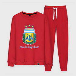 Костюм хлопковый мужской Эмблема федерации футбола Аргентины, цвет: красный