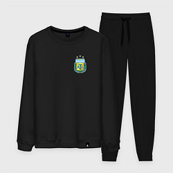Костюм хлопковый мужской Герб федерации футбола Аргентины, цвет: черный