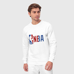 Костюм хлопковый мужской NBA - big logo, цвет: белый — фото 2