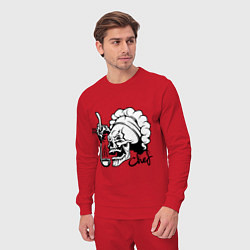 Костюм хлопковый мужской Chef skull, цвет: красный — фото 2
