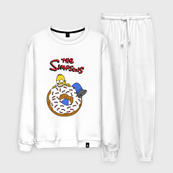 Костюм хлопковый мужской Гомер на пончике, цвет: белый
