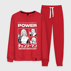 Костюм хлопковый мужской Человек-бензопила Power, цвет: красный