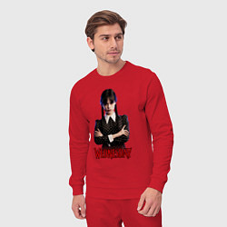 Костюм хлопковый мужской Уэнсдэй Аддамс, цвет: красный — фото 2