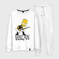Костюм хлопковый мужской Sum41 Барт Симпсон рокер, цвет: белый
