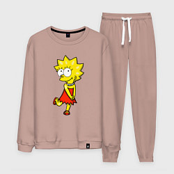 Костюм хлопковый мужской Красивая Лиза, цвет: пыльно-розовый