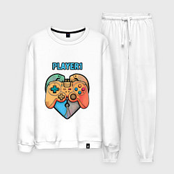 Костюм хлопковый мужской Player 1, цвет: белый