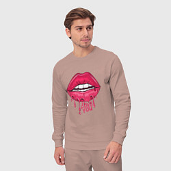 Костюм хлопковый мужской Sweet Lips, цвет: пыльно-розовый — фото 2