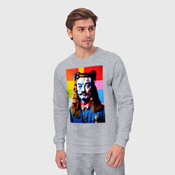 Костюм хлопковый мужской Salvador Dali and neural network, цвет: меланж — фото 2
