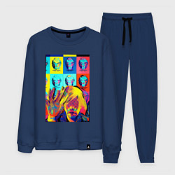 Костюм хлопковый мужской Andy Warhol and neural network - collaboration, цвет: тёмно-синий