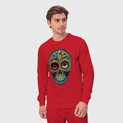 Костюм хлопковый мужской Mexican skull, цвет: красный — фото 2