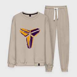 Костюм хлопковый мужской Kobe logo, цвет: миндальный