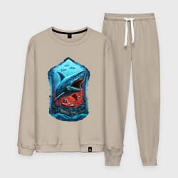 Мужской костюм Огромная акула Мегалодон