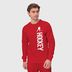 Костюм хлопковый мужской Hockey, цвет: красный — фото 2